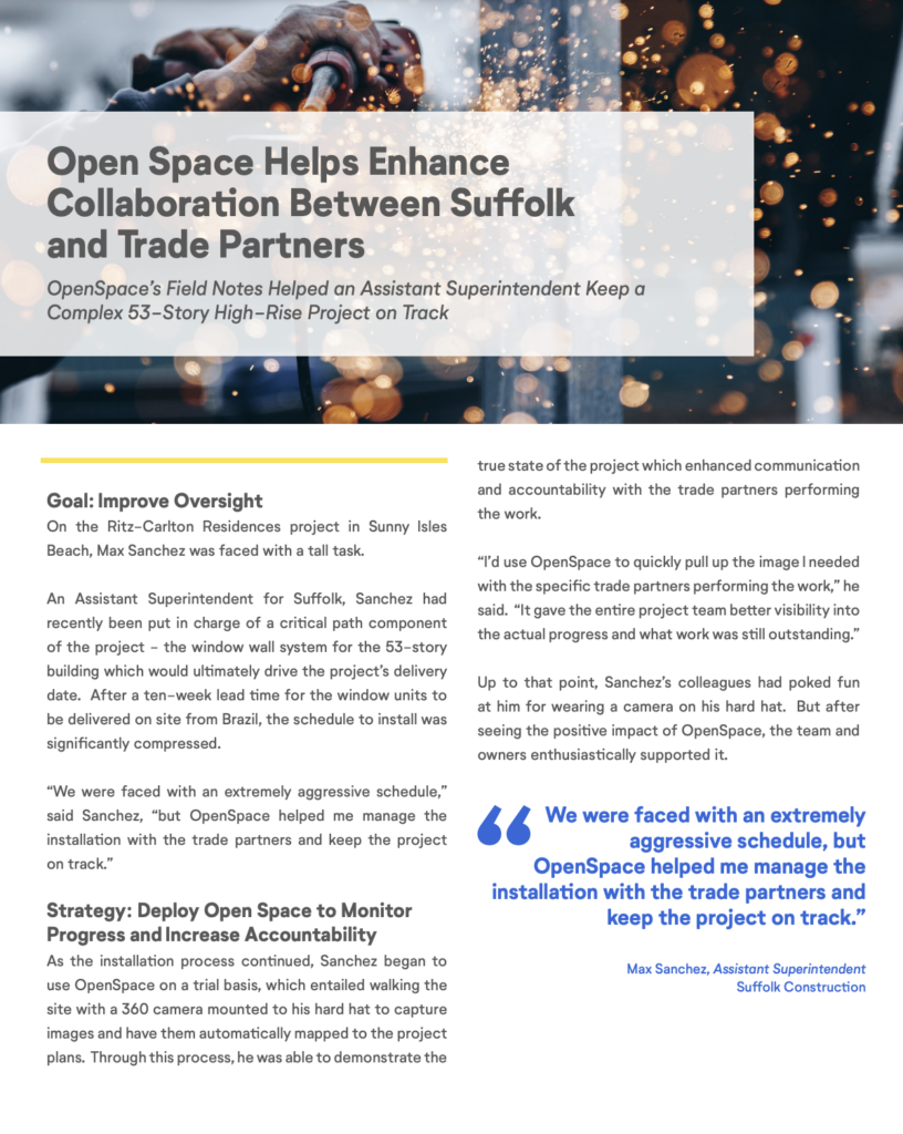 Open Space Helps Enhance Collaboration Between Suffolk and Trade Partners