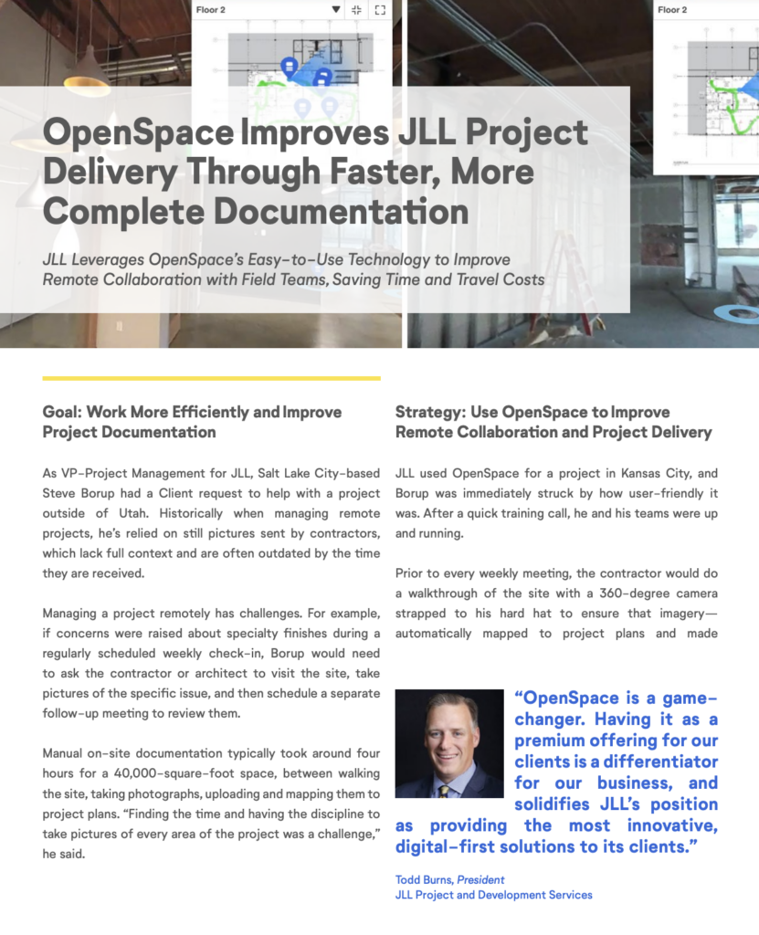OpenSpace Improves JLL Project Delivery Through Faster, More Complete Documentation