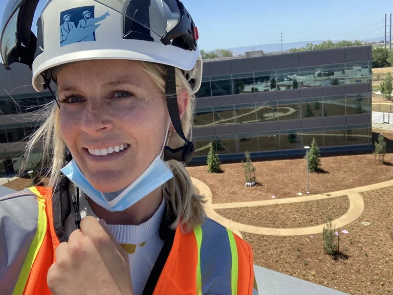 Claire Aldridge at a Swinerton jobsite