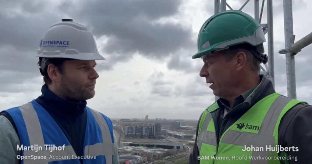 A screenshot of the video interview between OpenSpace and BAM Wonen.