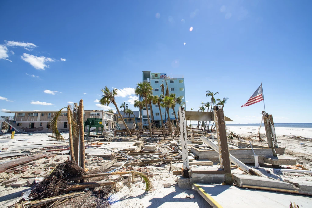 Hurricane damage to Fort Myers beachfront