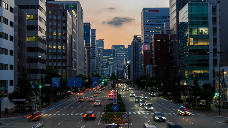 Busy Nagoya City street