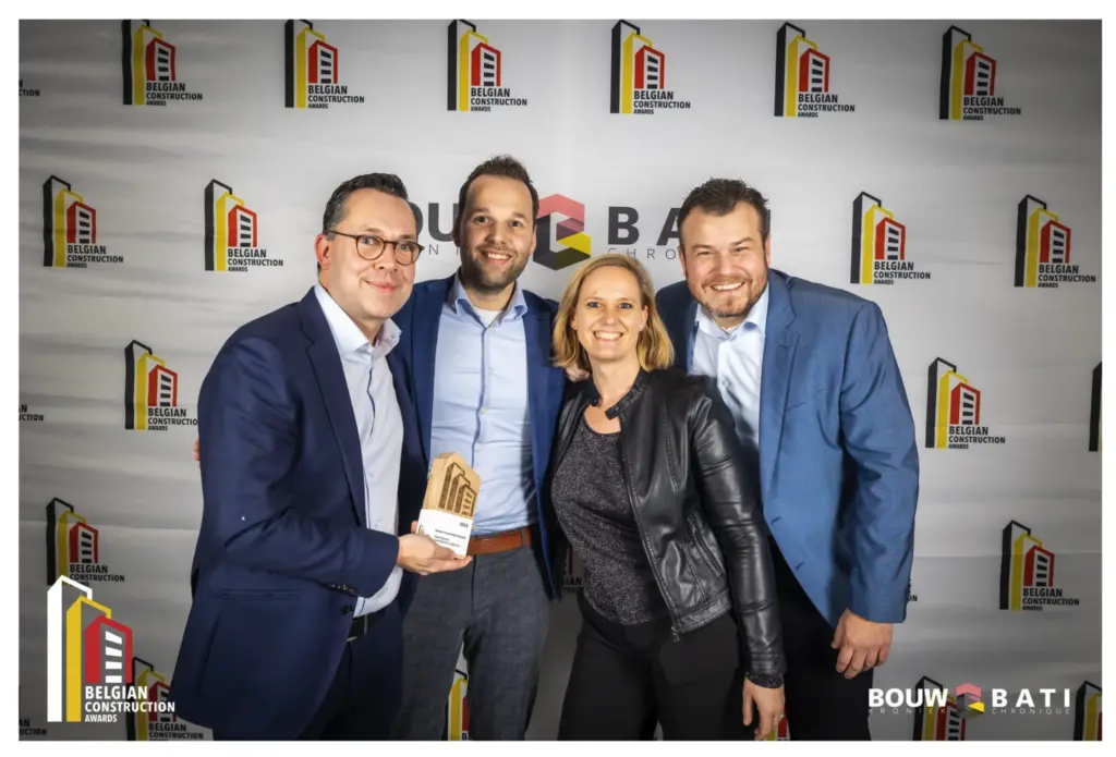 Benelux Team at the Belgian Construction Awards with the Runner Up Trophy