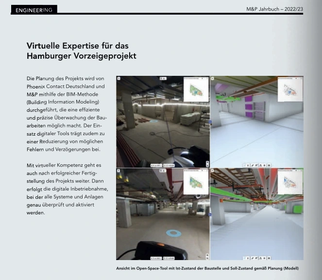 Screenshot of an internal report showcasing how M&P Gruppe leverages OpenSpace