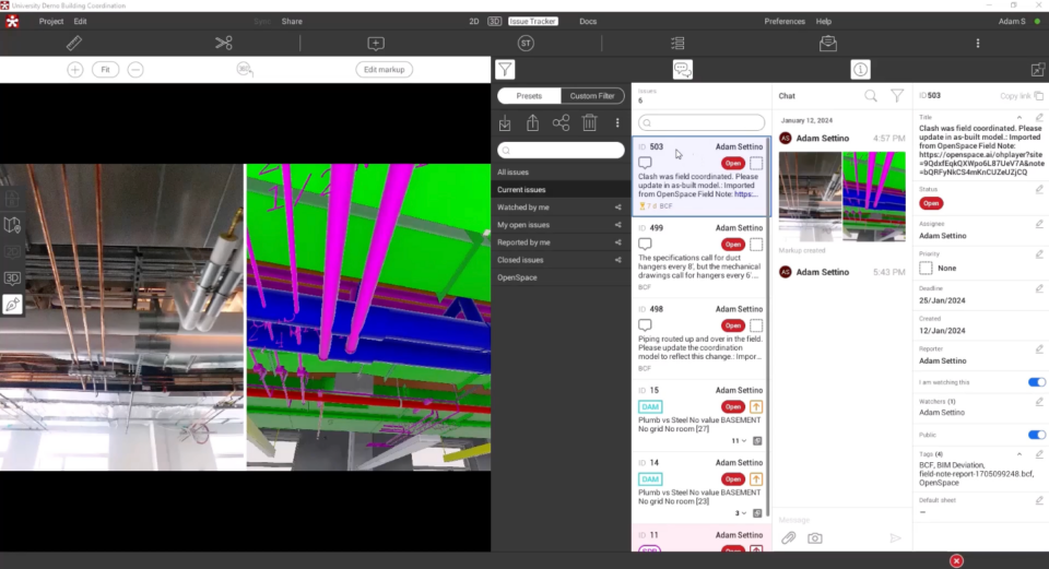 comparing as-built to BIM