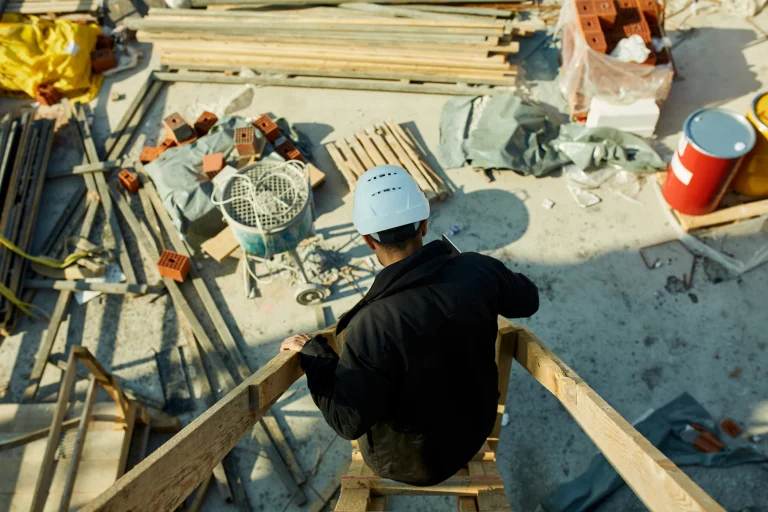Worker at construction site