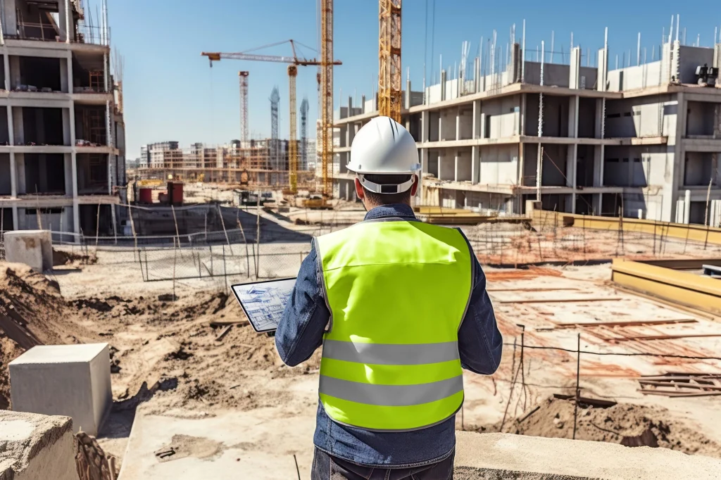 Worker at construction site