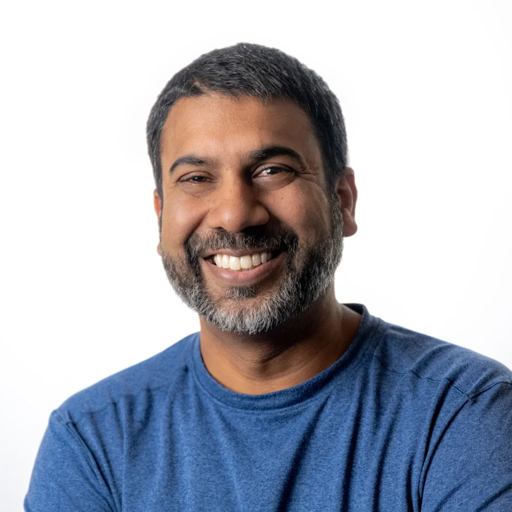 OpenSpace CEO Jeevan Kalanithi, featured in the Informed Infrastructure podcast at Autodesk University 2026